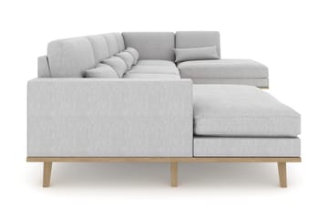 Copenhagen 5-sits Högervänd U-formad Soffa med Divan och Schäslong i Tyg - Grå - Möbler - Soffa - U-soffa