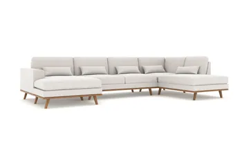 Copenhagen 5-sits Högervänd U-formad Soffa med Divan och Schäslong i Tyg - Ljusgrå - Möbler - Soffa - U-soffa