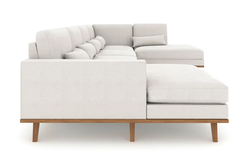 Copenhagen 5-sits Högervänd U-formad Soffa med Divan och Schäslong i Tyg - Ljusgrå - Möbler - Soffa - U-soffa