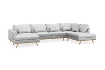 Copenhagen 5-sits Högervänd U-formad Soffa med Divan och Schäslong i Tyg - Ljusgrå - Möbler - Soffa - U-soffa