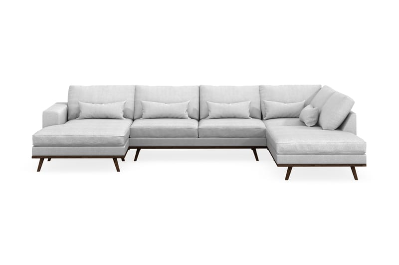 Copenhagen 5-sits Högervänd U-formad Soffa med Divan och Schäslong i Tyg - Ljusgrå - Möbler - Soffa - U-soffa