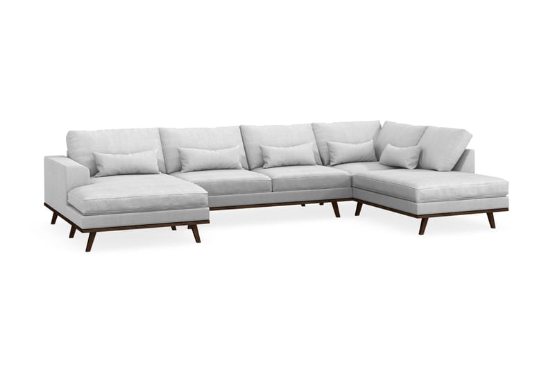 Copenhagen 5-sits Högervänd U-formad Soffa med Divan och Schäslong i Tyg - Ljusgrå - Möbler - Soffa - U-soffa
