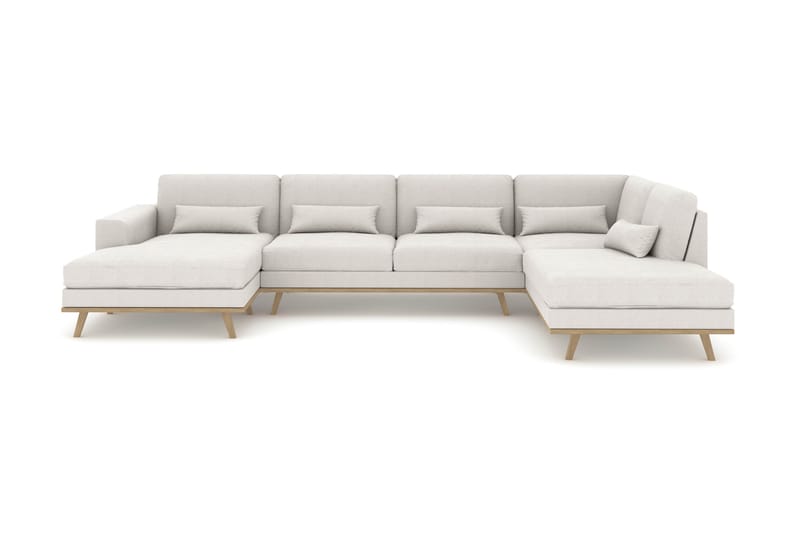 Copenhagen 5-sits Högervänd U-formad Soffa med Divan och Schäslong i Tyg - Ljusgrå - Möbler - Soffa - U-soffa