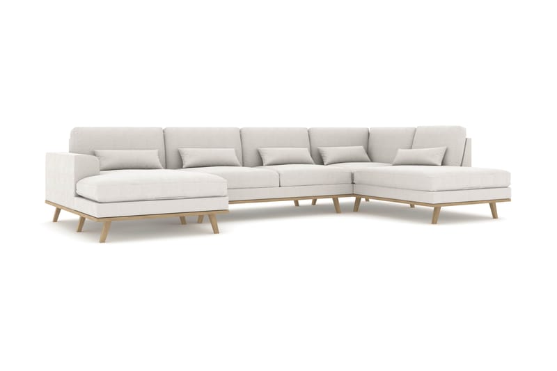 Copenhagen 5-sits Högervänd U-formad Soffa med Divan och Schäslong i Tyg - Ljusgrå - Möbler - Soffa - U-soffa