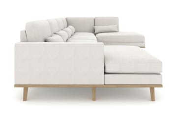 Copenhagen 5-sits Högervänd U-formad Soffa med Divan och Schäslong i Tyg - Ljusgrå - Möbler - Soffa - U-soffa