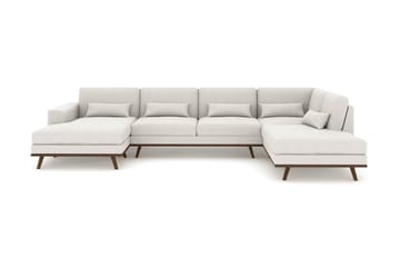 Copenhagen 5-sits Högervänd U-formad Soffa med Divan och Schäslong i Tyg - Ljusgrå - Möbler - Soffa - U-soffa