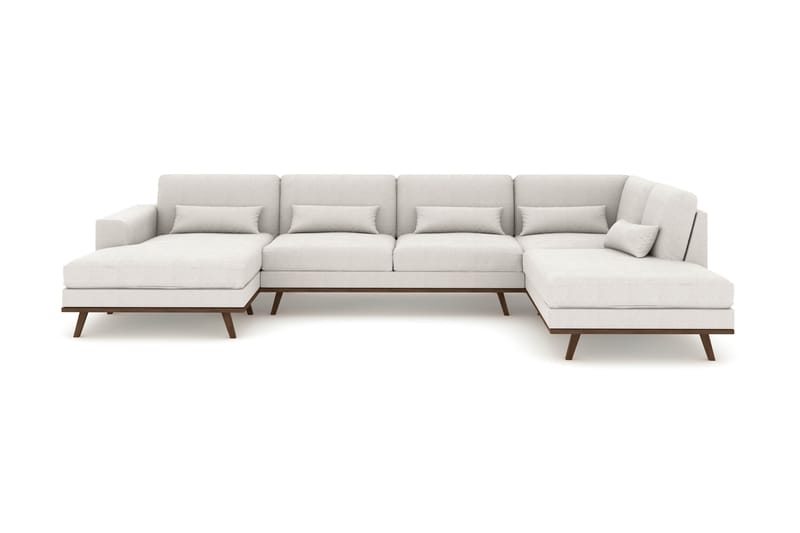 Copenhagen 5-sits Högervänd U-formad Soffa med Divan och Schäslong i Tyg - Ljusgrå - Möbler - Soffa - U-soffa