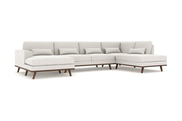 Copenhagen 5-sits Högervänd U-formad Soffa med Divan och Schäslong i Tyg - Ljusgrå - Möbler - Soffa - U-soffa