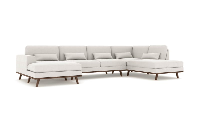 Copenhagen 5-sits Högervänd U-formad Soffa med Divan och Schäslong i Tyg - Ljusgrå - Möbler - Soffa - U-soffa