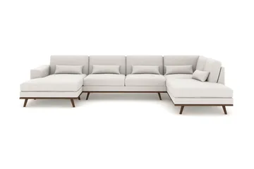 Copenhagen 5-sits Högervänd U-formad Soffa med Divan och Schäslong i Tyg - Ljusgrå - Möbler - Soffa - U-soffa