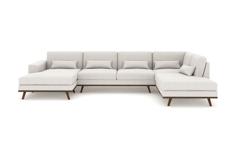 Copenhagen 5-sits Högervänd U-formad Soffa med Divan och Schäslong i Tyg - Ljusgrå - Möbler - Soffa - U-soffa