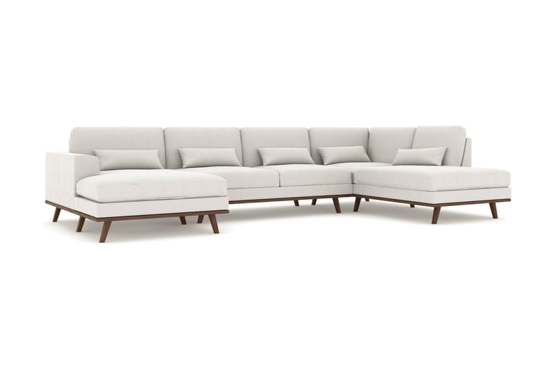 Copenhagen 5-sits Högervänd U-formad Soffa med Divan och Schäslong i Tyg - Ljusgrå - Möbler - Soffa - U-soffa