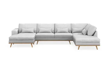 Copenhagen 5-sits Högervänd U-formad Soffa med Divan och Schäslong i Tyg - Ljusgrå - Möbler - Soffa - U-soffa