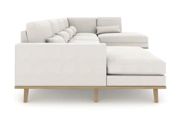 Copenhagen 5-sits Högervänd U-formad Soffa med Divan och Schäslong i Tyg - Ljusgrå - Möbler - Soffa - U-soffa