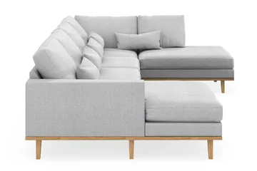 Copenhagen 5-sits Högervänd U-formad Soffa med Divan och Schäslong i Tyg - Ljusgrå - Möbler - Soffa - U-soffa