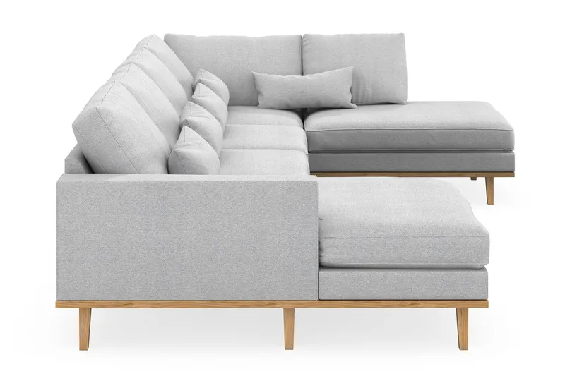 Copenhagen 5-sits Högervänd U-formad Soffa med Divan och Schäslong i Tyg - Ljusgrå - Möbler - Soffa - U-soffa
