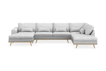 Copenhagen 5-sits Högervänd U-formad Soffa med Divan och Schäslong i Tyg - Ljusgrå - Möbler - Soffa - U-soffa