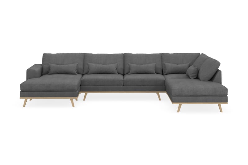 Copenhagen 5-sits Högervänd U-formad Soffa med Divan och Schäslong i Tyg - Mörkgrå - Möbler - Soffa - U-soffa