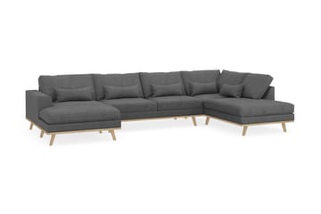 Copenhagen 5-sits Högervänd U-formad Soffa med Divan och Schäslong i Tyg - Mörkgrå - Möbler - Soffa - U-soffa