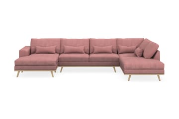 Copenhagen 5-sits Högervänd U-formad Soffa med Divan och Schäslong i Tyg - Rosa - Möbler - Soffa - U-soffa