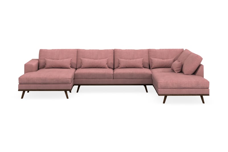 Copenhagen 5-sits Högervänd U-formad Soffa med Divan och Schäslong i Tyg - Rosa - Möbler - Soffa - U-soffa