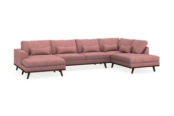 Copenhagen 5-sits Högervänd U-formad Soffa med Divan och Schäslong i Tyg - Rosa - Möbler - Soffa - U-soffa