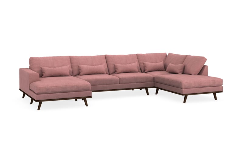 Copenhagen 5-sits Högervänd U-formad Soffa med Divan och Schäslong i Tyg - Rosa - Möbler - Soffa - U-soffa