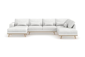 Copenhagen 5-sits Högervänd U-formad Soffa med Divan och Schäslong i Tyg - Vit - Möbler - Soffa - U-soffa
