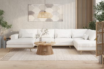 Copenhagen 5-sits Högervänd U-formad Soffa med Divan och Schäslong i Tyg - Vit - Möbler - Soffa - U-soffa