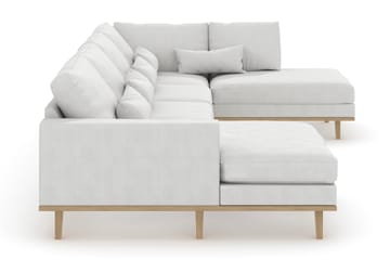 Copenhagen 5-sits Högervänd U-formad Soffa med Divan och Schäslong i Tyg - Vit - Möbler - Soffa - U-soffa