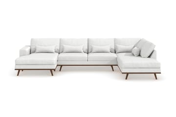 Copenhagen 5-sits Högervänd U-formad Soffa med Divan och Schäslong i Tyg - Vit - Möbler - Soffa - U-soffa