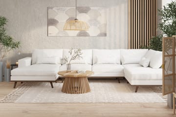 Copenhagen 5-sits Högervänd U-formad Soffa med Divan och Schäslong i Tyg - Vit - Möbler - Soffa - U-soffa