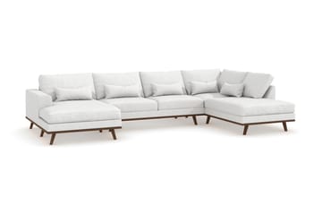 Copenhagen 5-sits Högervänd U-formad Soffa med Divan och Schäslong i Tyg - Vit - Möbler - Soffa - U-soffa