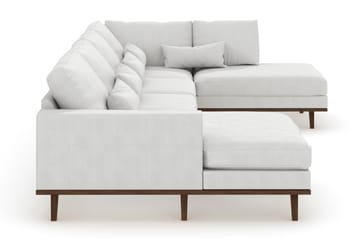 Copenhagen 5-sits Högervänd U-formad Soffa med Divan och Schäslong i Tyg - Vit - Möbler - Soffa - U-soffa