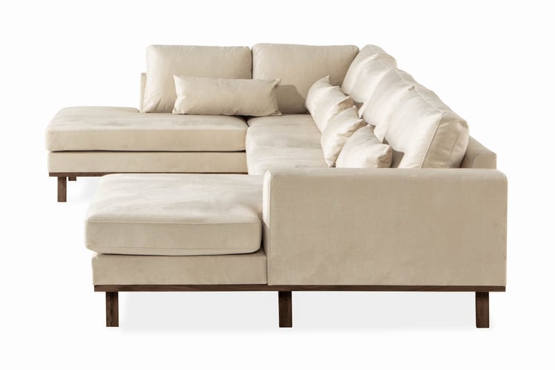 Copenhagen 5-sits Vänstervänd U-formad Large Soffa med Divan och Schäslong i Sammet - Beige - Möbler - Soffa - U-soffa