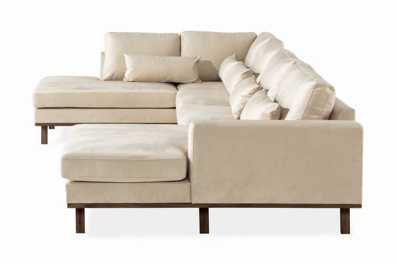 Copenhagen 5-sits Vänstervänd U-formad Large Soffa med Divan och Schäslong i Sammet - Beige - Möbler - Soffa - U-soffa