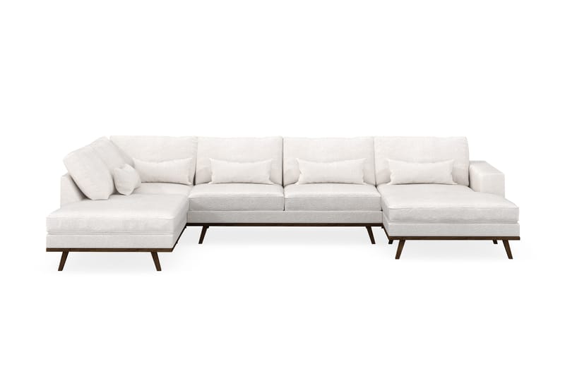 Copenhagen 5-sits Vänstervänd U-formad Soffa med Divan och Schäslong i Bouclé, Vit