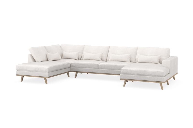 Copenhagen 5-sits Vänstervänd U-formad Soffa med Divan och Schäslong i Bouclé - Vit - Möbler - Soffa - U-soffa