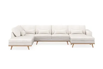 Copenhagen 5-sits Vänstervänd U-formad Soffa med Divan och Schäslong i Bouclé - Vit - Möbler - Soffa - U-soffa