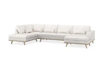 Copenhagen 5-sits Vänstervänd U-formad Soffa med Divan och Schäslong i Bouclé - Vit - Möbler - Soffa - U-soffa