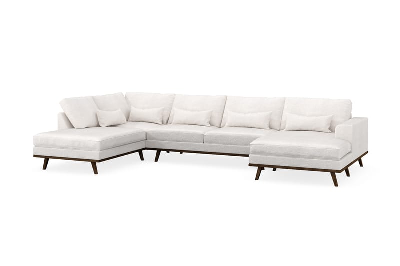 Copenhagen 5-sits Vänstervänd U-formad Soffa med Divan och Schäslong i Bouclé - Vit - Möbler - Soffa - U-soffa