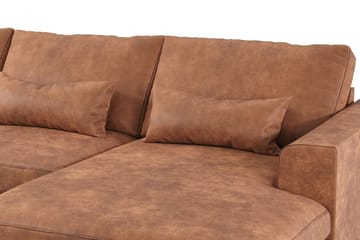 Copenhagen 5-sits Vänstervänd U-formad Soffa med Divan och Schäslong i Konstläder - Brun - Möbler - Soffa - U-soffa
