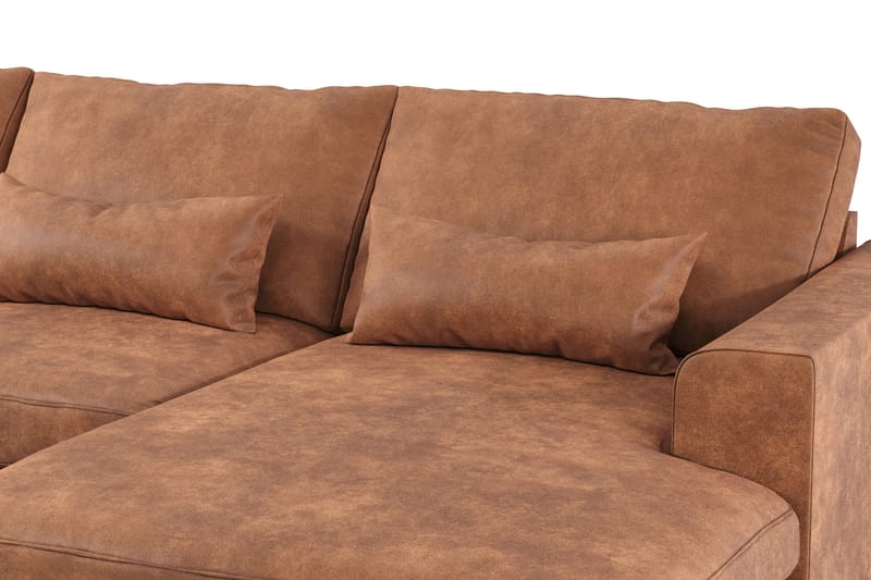 Copenhagen 5-sits Vänstervänd U-formad Soffa med Divan och Schäslong i Konstläder - Brun - Möbler - Soffa - U-soffa