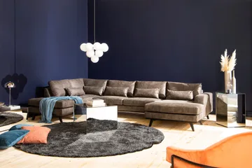 Copenhagen 5-sits Vänstervänd U-formad Soffa med Divan och Schäslong i Konstläder - Mörkgrå - Möbler - Soffa - U-soffa