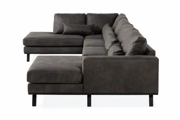 Copenhagen 5-sits Vänstervänd U-formad Soffa med Divan och Schäslong i Konstläder - Mörkgrå - Möbler - Soffa - U-soffa
