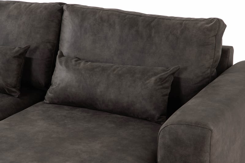 Copenhagen 5-sits Vänstervänd U-formad Soffa med Divan och Schäslong i Konstläder - Mörkgrå - Möbler - Soffa - U-soffa