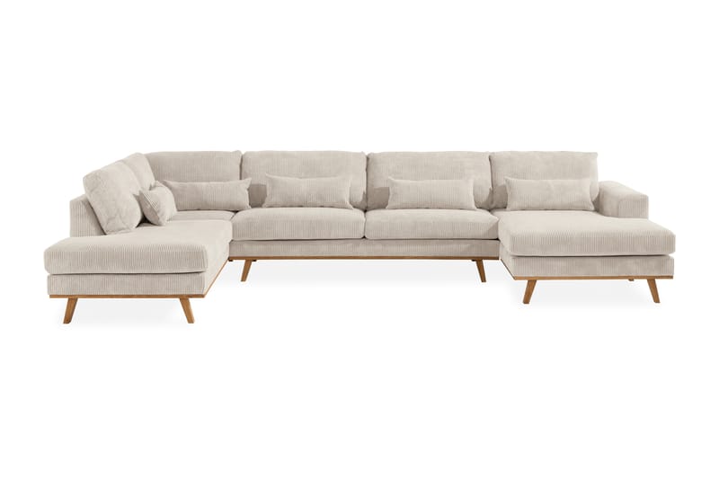 Copenhagen 5-sits Vänstervänd U-formad Soffa med Divan och Schäslong i Manchester - Beige - Möbler - Soffa - U-soffa