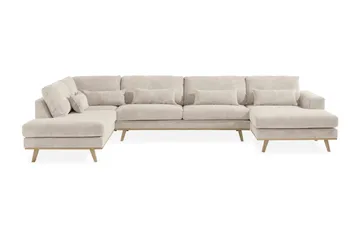 Copenhagen 5-sits Vänstervänd U-formad Soffa med Divan och Schäslong i Manchester - Beige - Möbler - Soffa - U-soffa