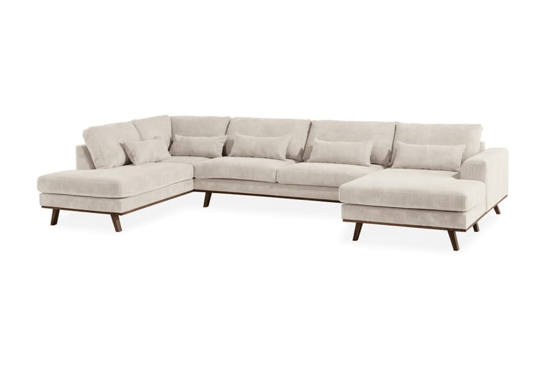 Copenhagen 5-sits Vänstervänd U-formad Soffa med Divan och Schäslong i Manchester - Beige - Möbler - Soffa - U-soffa