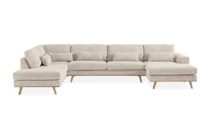 Copenhagen 5-sits Vänstervänd U-formad Soffa med Divan och Schäslong i Manchester - Beige - Möbler - Soffa - U-soffa